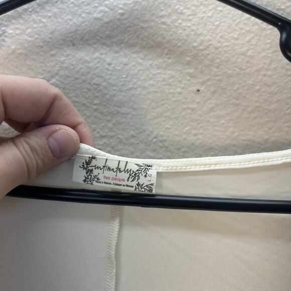 Intimately Free People Wind Down Layering Top Ivory Cream Size L Square Neck - Picture 3 of 5